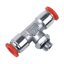 Male Branch Tee Brass Push to Connect Fitting with Plastic Release Button
