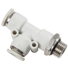 G, BSP, BSPP Thread White Push in Fittings with O-ring Male Run Tee Swivel