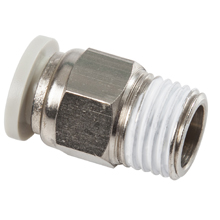 White Push in Fittings Male Straight Connector
