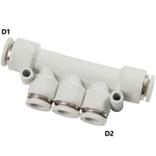 White Push in Fittings Multiple Union Branch Reducer