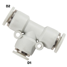 White Pnuematic Fittings Unqual Union Tee Reducer
