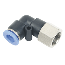 Push in Fitting 6mm Tubing, R, PT, BSPT 1/2 90° Female Elbow