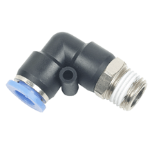Push in Fitting 6mm O.D Tubing, R, PT, BSPT 1/8 Male Swivel Elbow