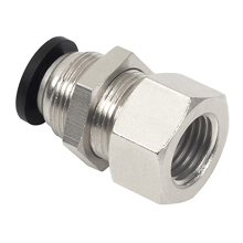 PMF Bulkhead Female Straight Connector Push to Connect Fitting