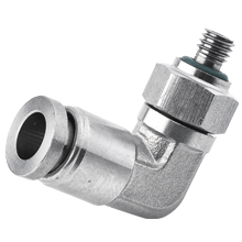 Male Elbow Swivel 6mm Tubing x M6 Inox Push to Connect Fitting