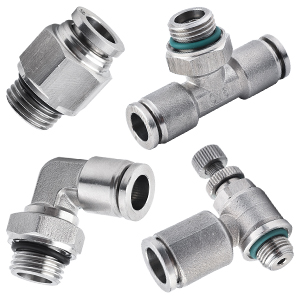 G, BSP, BSPP Thread Stainless Steel Push to Connect Fitting with O-ring