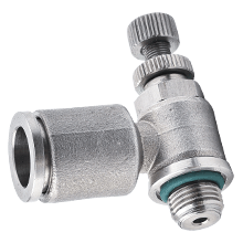 Flow Controller 1/2" Tubing, BSPP, G 1/2 Stainless Steel Push to Connect Fitting