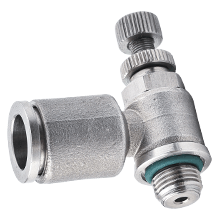 Speed Controller 6mm Tubing, BSPP, G 3/8 Stainless Steel Push to Connect Fitting