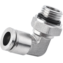 90 Degree Male Elbow 14mm Tubing, BSPP, G 1/2 Stainless Steel Push to Connect Fitting