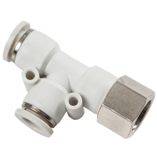 G, BSP, BSPP Thread White Push in Fittings Female Run Tee