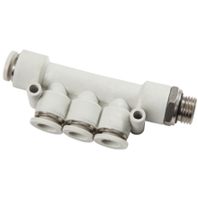 G, BSP, BSPP Thread White Push in Fittings with O-ring Triple Male Branch