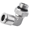 90 Degree Male Elbow 10mm Tubing, BSPP, G 3/8 Stainless Steel Push to Connect Fitting
