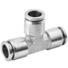 Equal Tee Connector 10mm O.D Tubing Stainless Steel Push in Fitting