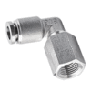 Female Swivel Elbow 16mm Tubing, R, BSPT 1/2 Stainless Steel Push in Fitting