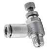 Flow Control Valve 5/32" Tubing, R, PT, BSPT 1/8 Stainless Steel Push in Fitting