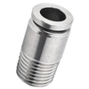 Hexagon Socket Head Male Straight 1/2" Tubing, 3/8 NPT Stainless Steel Push to Connect Fitting