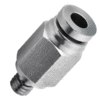 Male Straight Adapter 1/4" Tubing, M6 x 1 Stainless Steel Push in Fitting