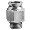 Male Straight 1/2" Tubing, BSPP, G 1/8 Stainless Steel Push to Connect Fitting