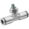 Male Tee Connector 1/4" Tubing, M6 x 1 Stainless Steel Push in Fitting