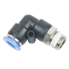 Male Swivel Elbow 1/2" Tubing, R, PT, BSPT 3/8 Push in Fitting