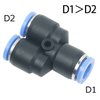 Y Connector Reducer 3/8" Tubing x 5/16" Tubing Push in Fitting