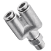 Swivel Male Y 6mm Tubing, R, BSPT 1/8 Stainless Steel Push Lock Fitting