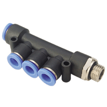 PKD-G BSPP Thread Male Triple Branch Reducer One Touch Tube Fitting
