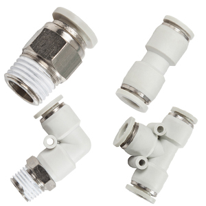 PT, R, BSPT Thread White Type Pneumatic Fittings, Push in Fittings