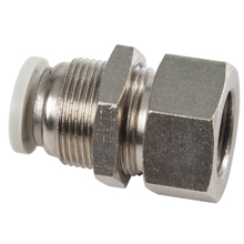 White Push in Fittings Female Bulkhead Connector