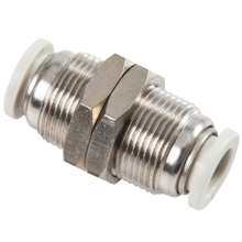 White Push in Fittings Bulkhead Union