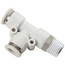 White Push in Fittings Male Run Tee Swivel