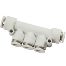 White Push in Fittings Multiple Union Branch