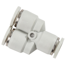 White Push in Fittings Equal Union Y