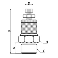 drawing of BESL G04 | G, BSP, BSPP 1/2 Adjustable Pneumatic Muffler