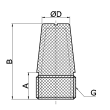 drawing of BSLD G01 | G, BSP, BSPP 1/8 Sintered Bronze Pneumatic Muffler
