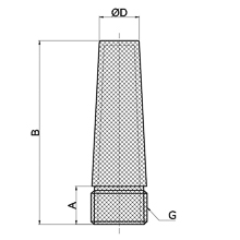 drawing of BSLDE G02 | G, BSP, BSPP 1/4 Extendable Sintered Bronze Pneumatic Muffler