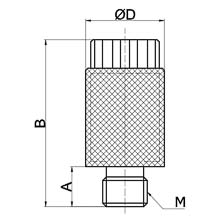 drawing of PSM M5 | M5 x 0.8 Miniature Porous Plastic Muffler