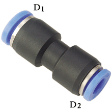 Union Straight Connector Reducer 8mm Tubing x 6mm Tubing Push in Fitting