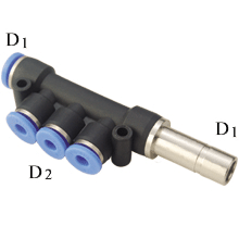 PKJ Plug-in Reducer Triple Branch Push to Connect Fittings