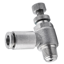 Flow Control Regulator 1/4" Tubing, 1/8 NPT Stainless Steel Push to Connect Fitting