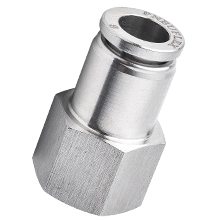 Hex Female Straight 1/2" Tubing, 1/8 NPT Stainless Steel Push to Connect Fitting