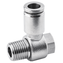 Male Banjo Elbow 12mm Tubing, 3/8 NPT Stainless Steel Push to Connect Fitting