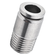 Hexagon Socket Head Male Connector 1/2" Tubing, 1/2 NPT Stainless Steel Push to Connect Fitting