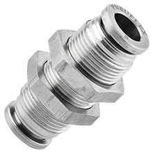 Stainless Steel Push to Connect Fittings Bulkhead Union Straight