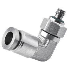 landheer barrière Patois 4mm Tubing x M6 Male Swivel Elbow Stainless Steel Push in Fitting