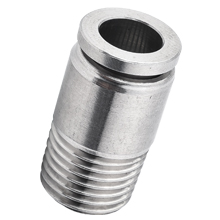 Hexagon Socket Head Male Straight 6mm Tubing, R, BSPT 1/4 Inox Push in Fitting