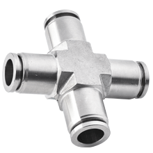 Equal Cross Connector 12mm O.D Tubing Stainless Steel Push in Fitting